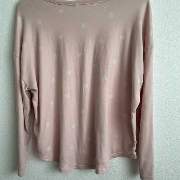 Lucky Brand Light Pink Heart Long Sleeve Top - Picture 3 of 3